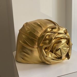 GUCCI gold lame turban hat